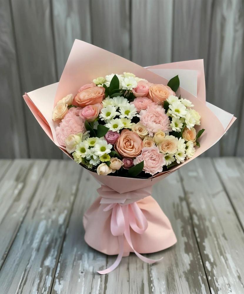 Букет цветов из: Гвоздики, Розы и Хризантемы в К.Либкнехте