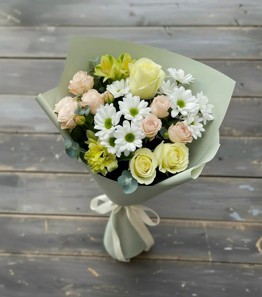 Букет цветов из: Альстромерии, Розы и Хризантемы в К.Либкнехте