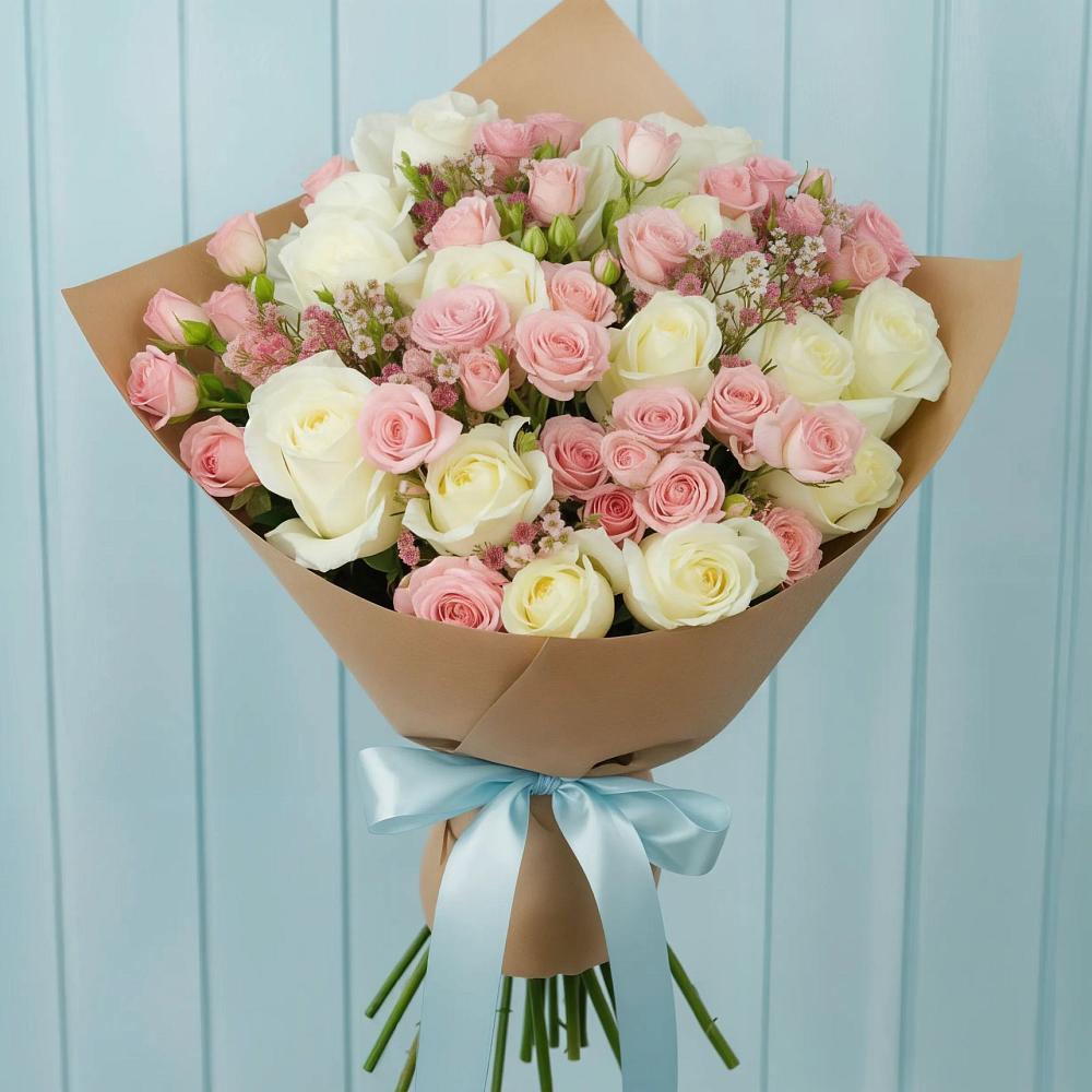 Букет цветов из: Розы в К.Либкнехте