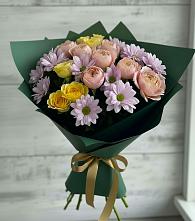 Букет цветов из:  Хризантемы и Розы в К.Либкнехте