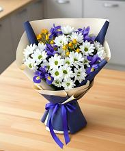 Букет цветов из:  Розы, Ирисы и Хризантемы в К.Либкнехте