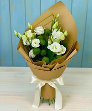 Букет цветов из:  Хризантемы и Лизиантусы #REPLACE_PRED# К.Либкнехте