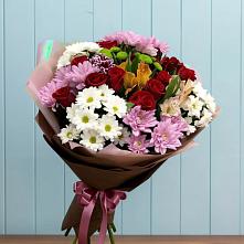 Букет цветов из:  Розы, Хризантемы и Альстромерии в К.Либкнехте