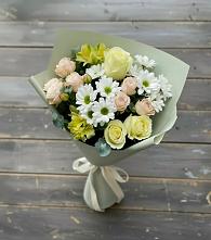 Букет цветов из:  Альстромерии, Розы и Хризантемы в К.Либкнехте