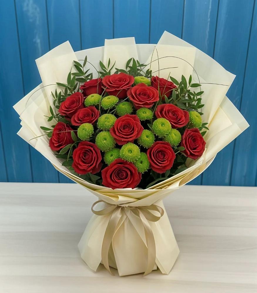 Букет цветов из: Розы и Хризантемы в К.Либкнехте