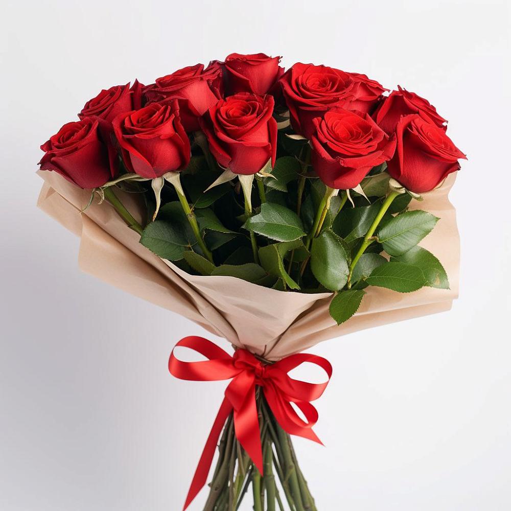 Букет 11 Красных роз Эдлесс Лав в К.Либкнехте