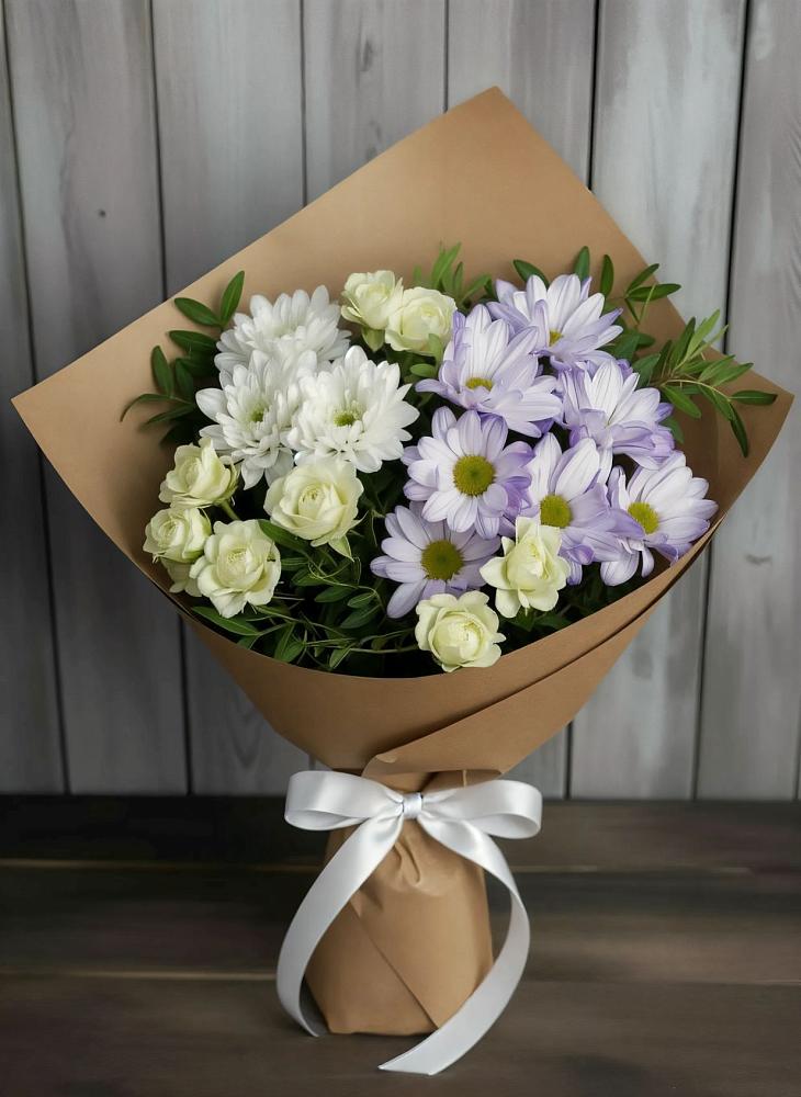Букет цветов из: Хризантемы и Розы в К.Либкнехте